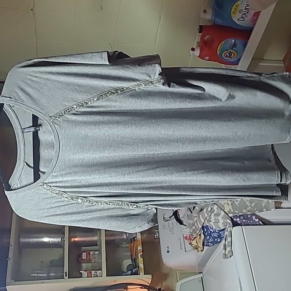 Top sparkles down front arm sides